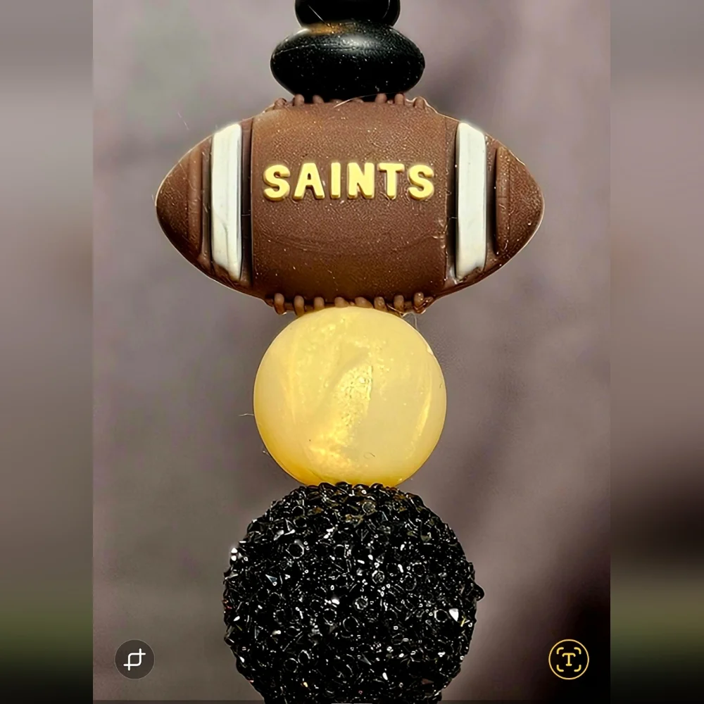 NFL New Orleans Saints Sparkly/Blingy Custom Created Super Fan Beaded Pen